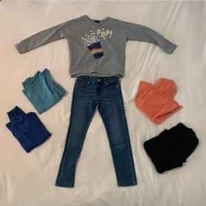 4 long sleeve tops and jeans bundle